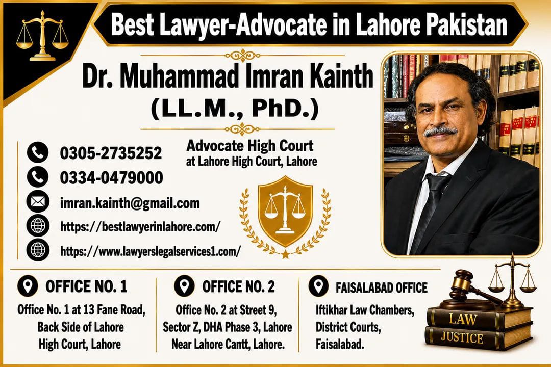 Dr. Imran Kainth - Best Lawyer in Lahore & Faisalabad